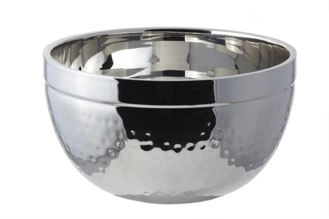 5 Quart Classic Double Wall Bowl Hammer - 11 x 6 Inch Stainless Steel Mixing Bowl for Baking, Cooking & Serving - Perfect for Kitchen, Restaurants & Food Prep
