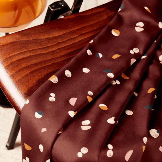 Eco-Friendly Viscose Twill Fabric with Lenzing™ EcoVero™ Fibers - Atelier Brunette Fizzy Rust - Perfect for Sustainable Fashion, Dresses & Home Decor Projects