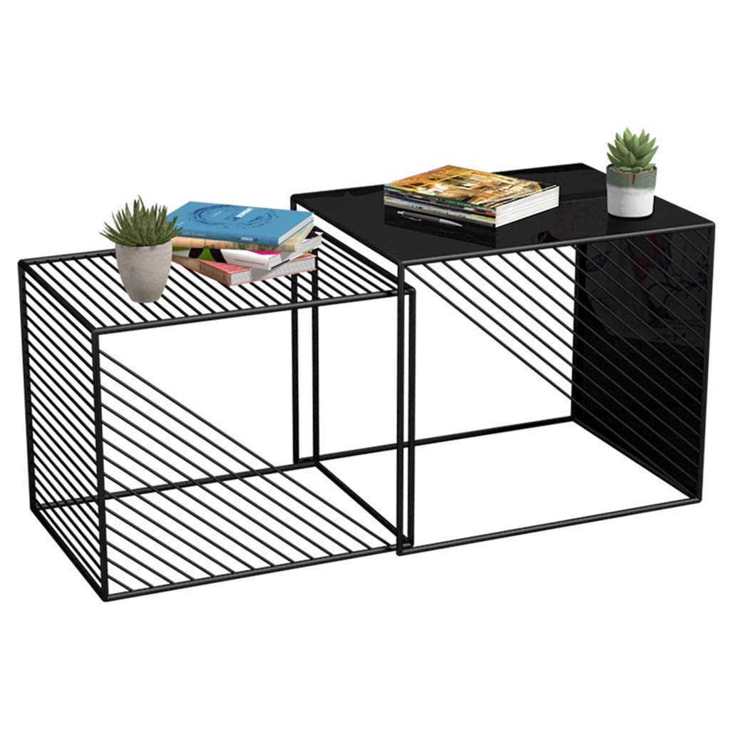 YYHEN Elegant Black Wrought Iron Side Table - Compact End Table for Living Room, Bedroom & Balcony | Perfect for Small Spaces, Coffee Table Alternative, Home Decor Accent