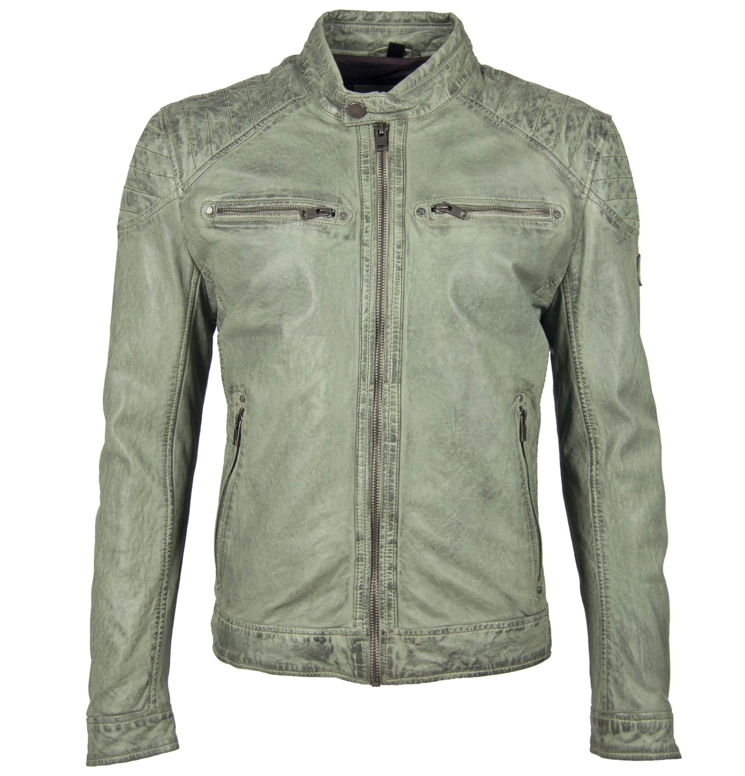 Premium Mauritius Gorey Men's Long Sleeve Lambskin Leather Jacket - Classic Biker Style for Motorcycle Riding & Casual Outfits