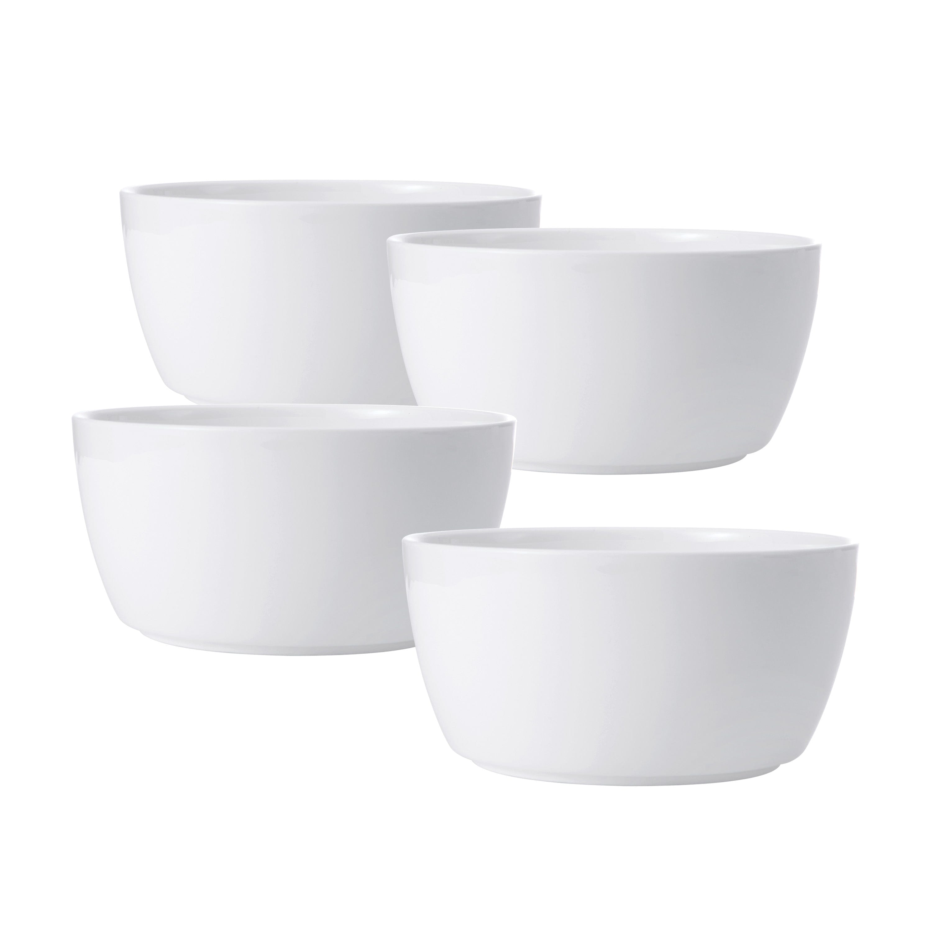Sloane Set of 4 Soup and Cereal Bowls - Ceramic Breakfast Bowls for Soup, Salad, Pasta, Ice Cream - Perfect for Family Dining, Kitchen, Restaurant Use