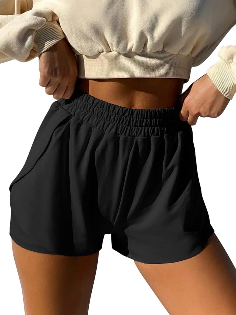 LNSK Women's 2-in-1 Double Layer Running Shorts - Quick Dry Yoga Shorts with Flowy Hem for Fitness, Workout & Athletic Activities | Perfect for Gym, Jogging and Yoga Sessions