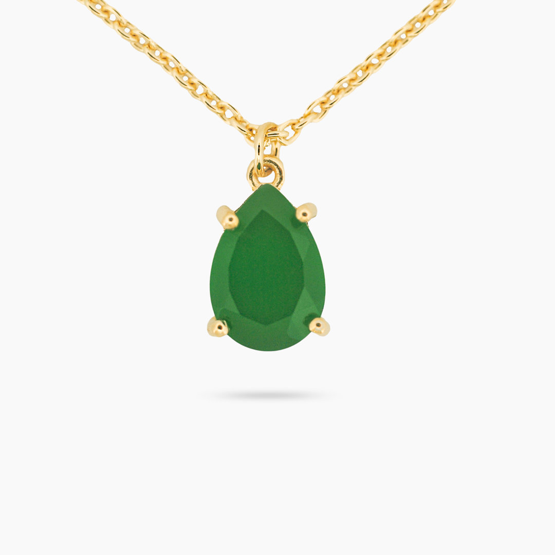 Amare Wear May Birthstone Necklace - Green Onyx Gemstone Jewelry for Women | Elegant Gift for Mother's Day, Birthday & Anniversary | Perfect for Formal Events & Everyday Wear