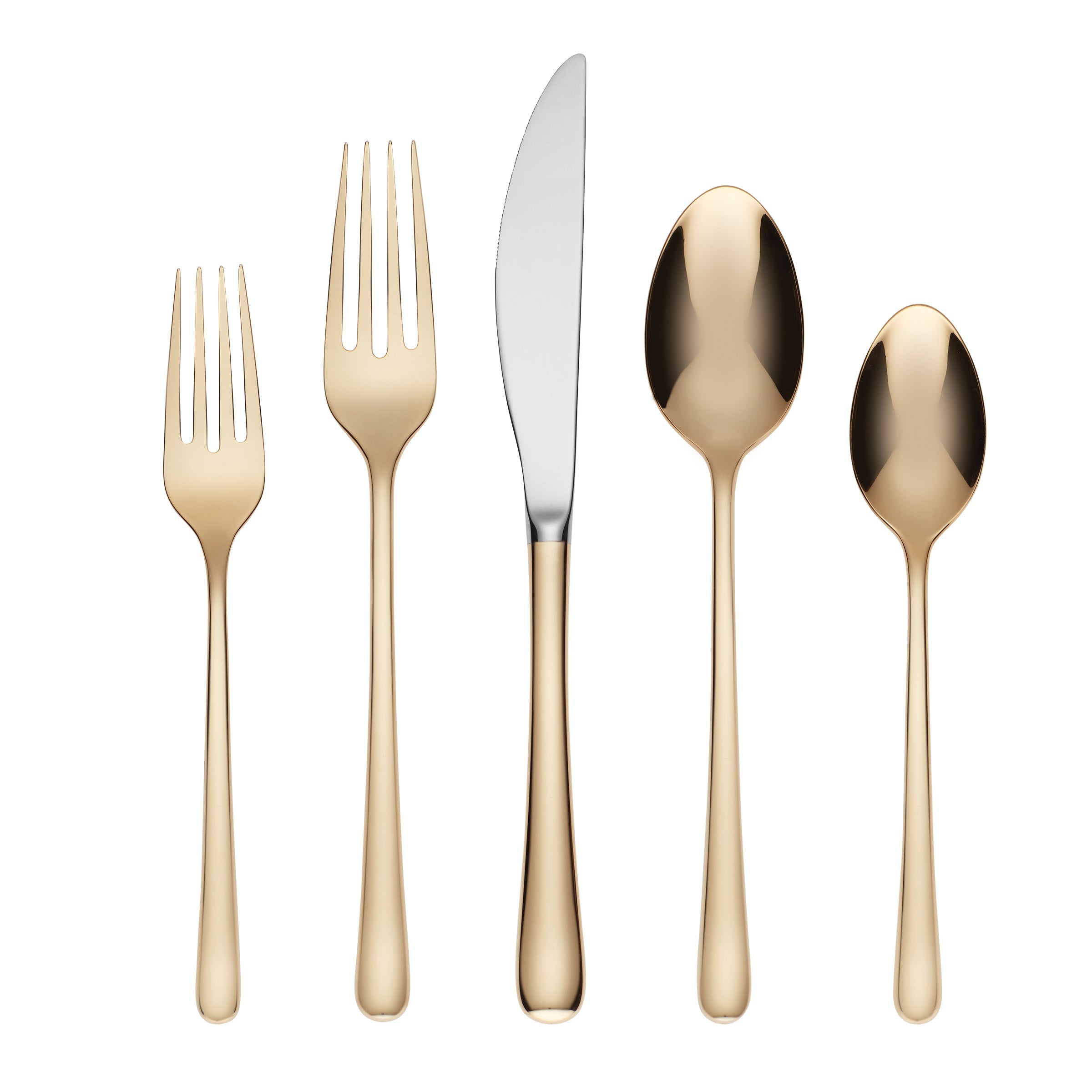 Samantha Gold 5-Piece Dinnerware Set - Elegant Tableware for Formal Dining, Holiday Entertaining & Special Occasions