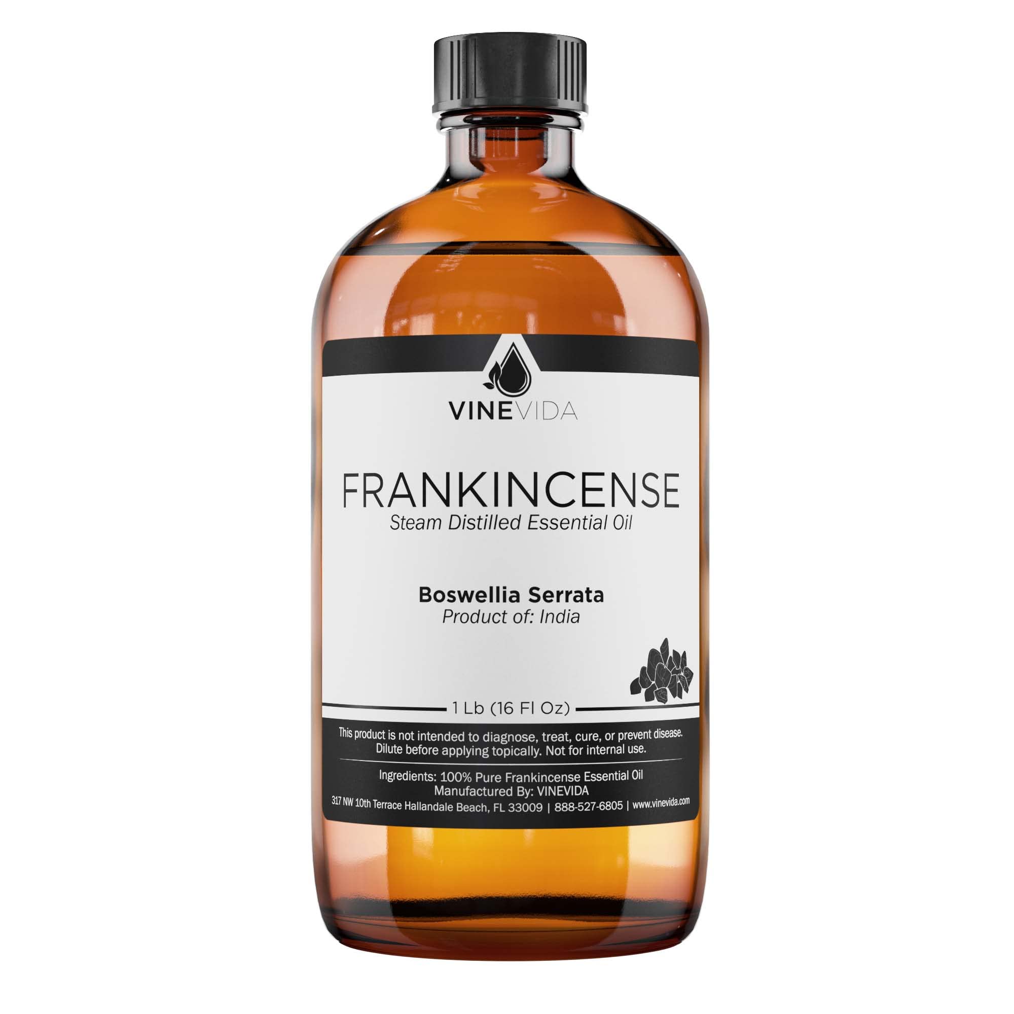 VINEVIDA 100% Pure Frankincense Essential Oil 16 oz - Undiluted Therapeutic Grade for Aromatherapy, DIY Candle Making & Soap Making - Skin-Safe Bulk Essential Oil for Relaxation, Meditation & Home Fragrance