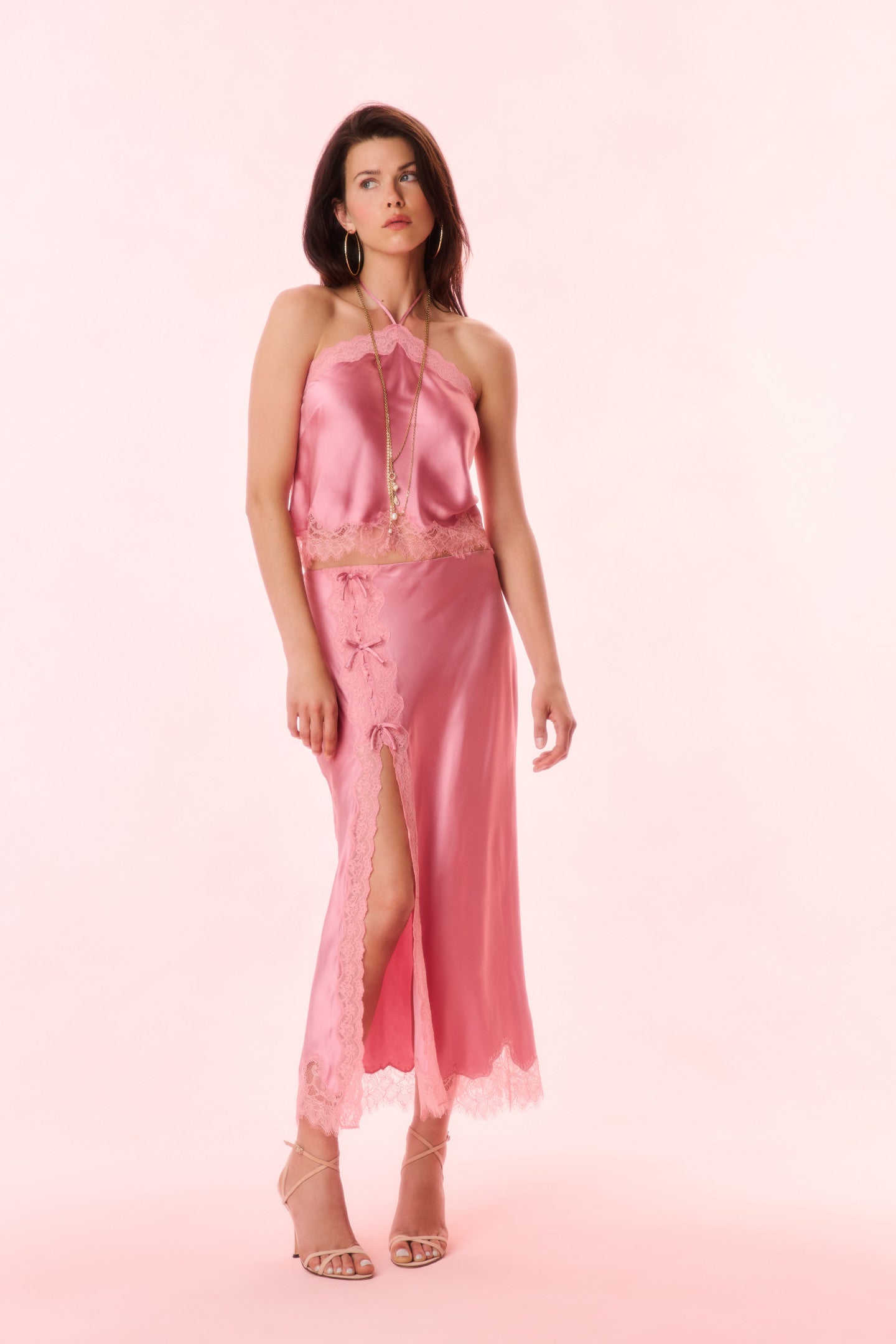 Calder Silk Blend Maxi Slip Skirt - Women's Elegant Flowy Midi Dress for Summer, Beach, and Special Occasions