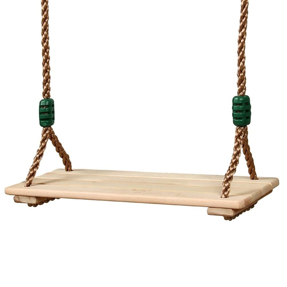 **QIAOLI Adjustable Wooden Swing Set with Heavy-Duty Rope - Perfect for Backyard, Playground, Tree & Indoor Playroom - Ideal for Kids Outdoor Play & Relaxation**