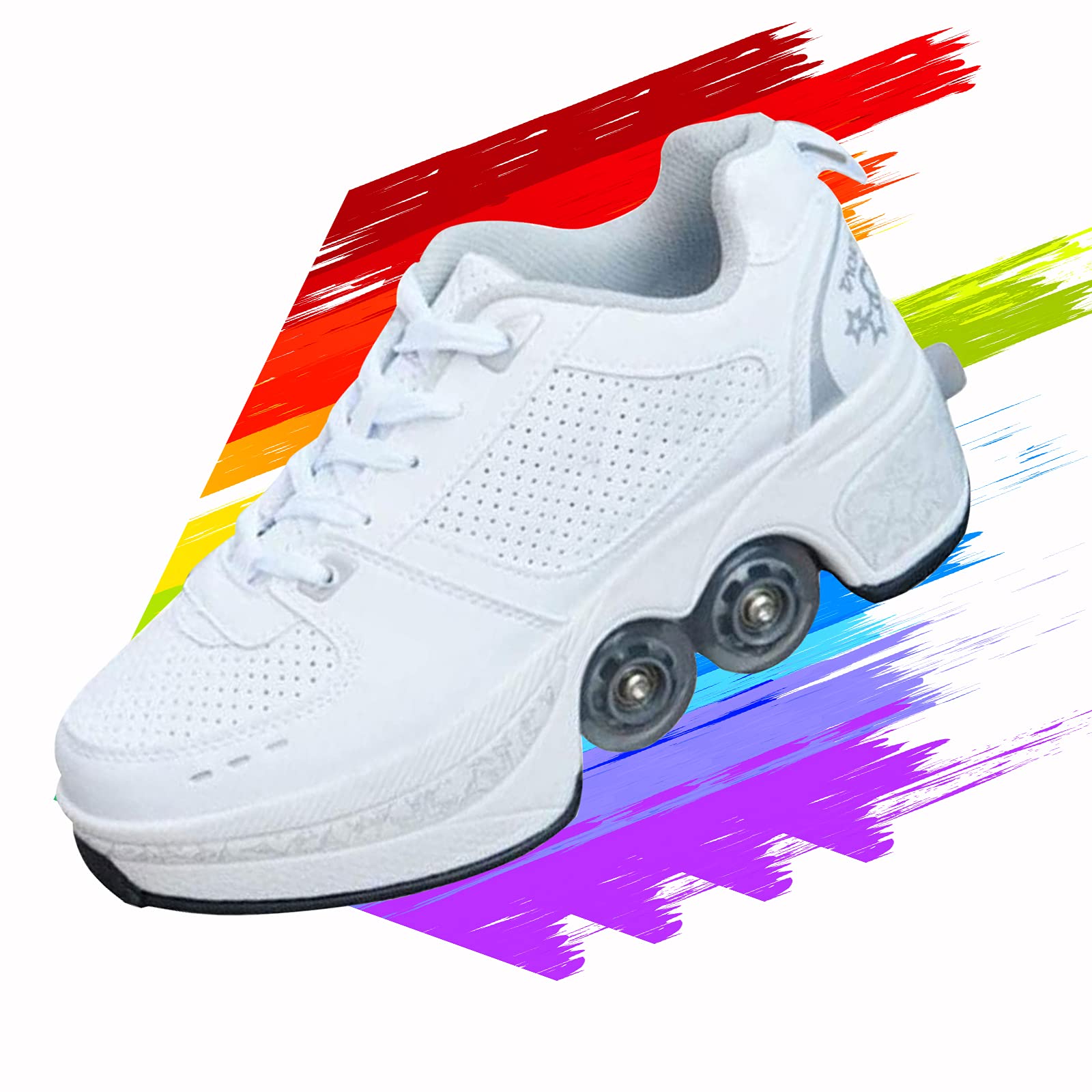 Best Invisible Pop Out Roller Skates for Adults & Kids - 4-Wheel Running Shoes That Transform into Skates - Automatic Walking Shoes for Men, Women, Boys & Girls - Perfect for Commuting, Fitness & Outdoor Fun