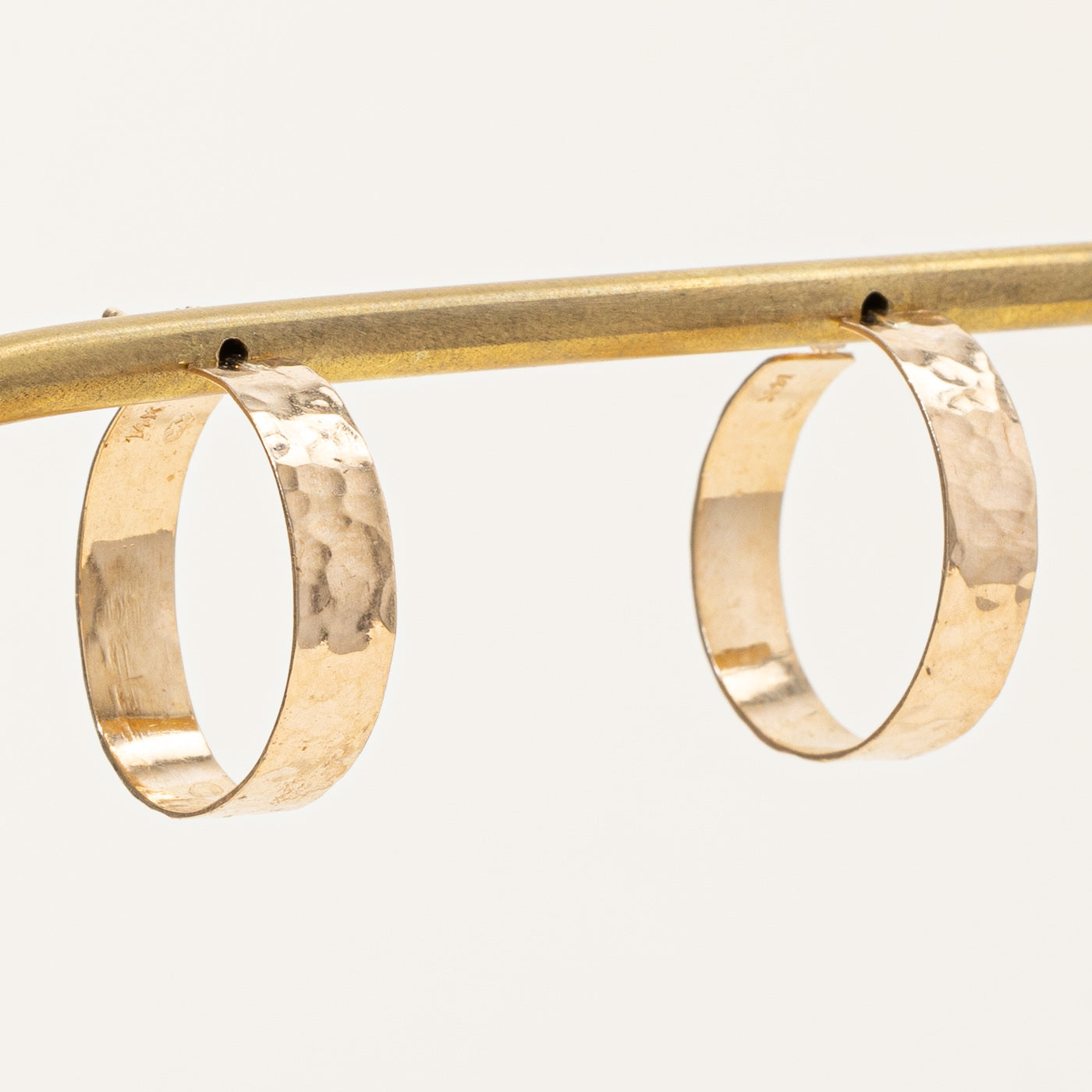 14K Yellow Gold Hammered Hoop Earrings for Women – Elegant Dainty Everyday Jewelry – Perfect for Gifts, Parties & Special Occasions