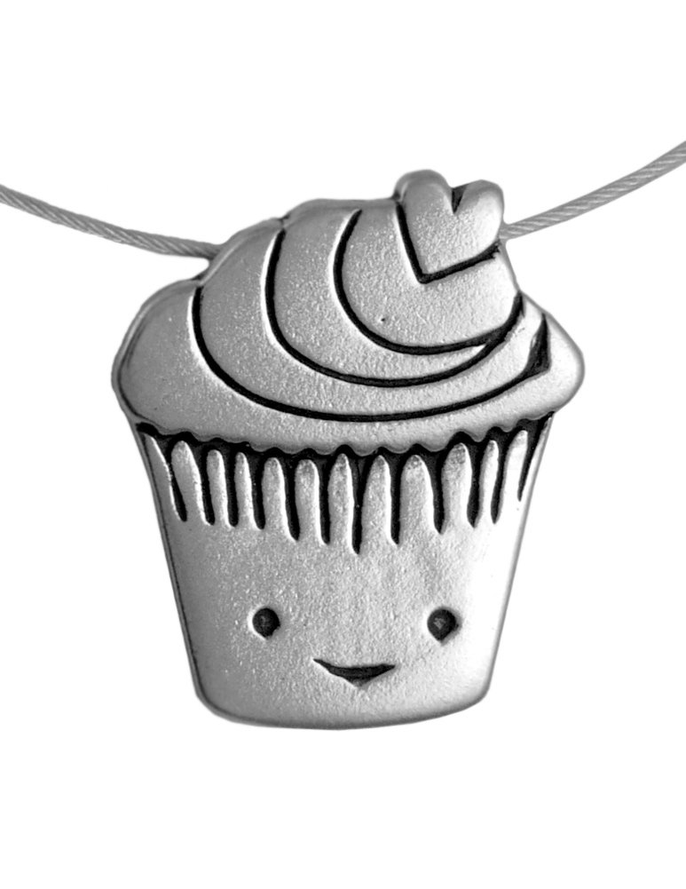 Love Muffin Cupcake Sterling Silver Charm Necklace - American Made Jewelry for Women, Perfect Gift for Birthdays, Anniversaries & Valentine's Day