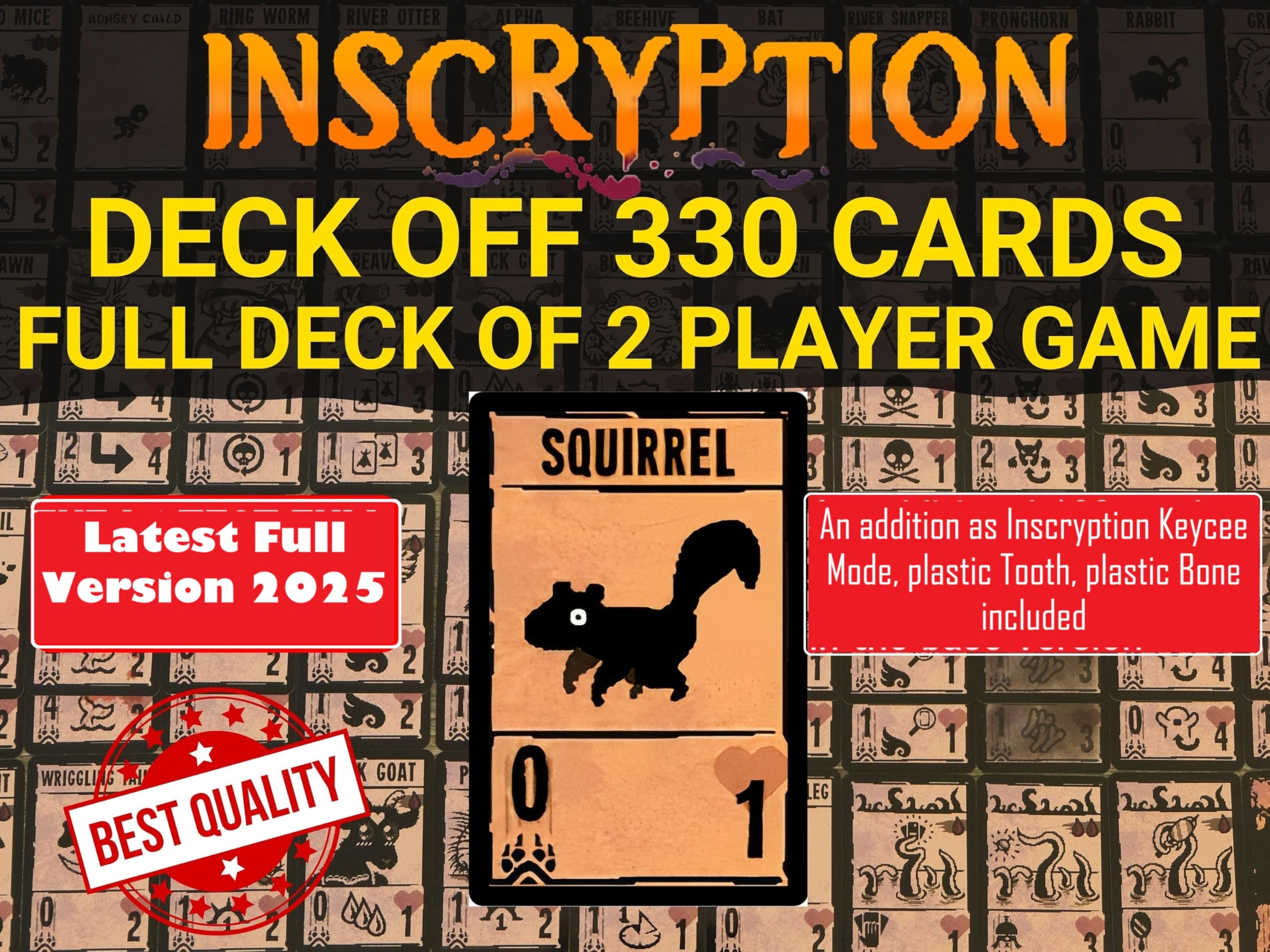 Inscryption Card Game - 330 Laminated Cards Set for 2 Players | Strategy Board Game | Perfect Gift for Friends & Game Nights | Great for Parties, Family Gatherings & Tabletop Gaming