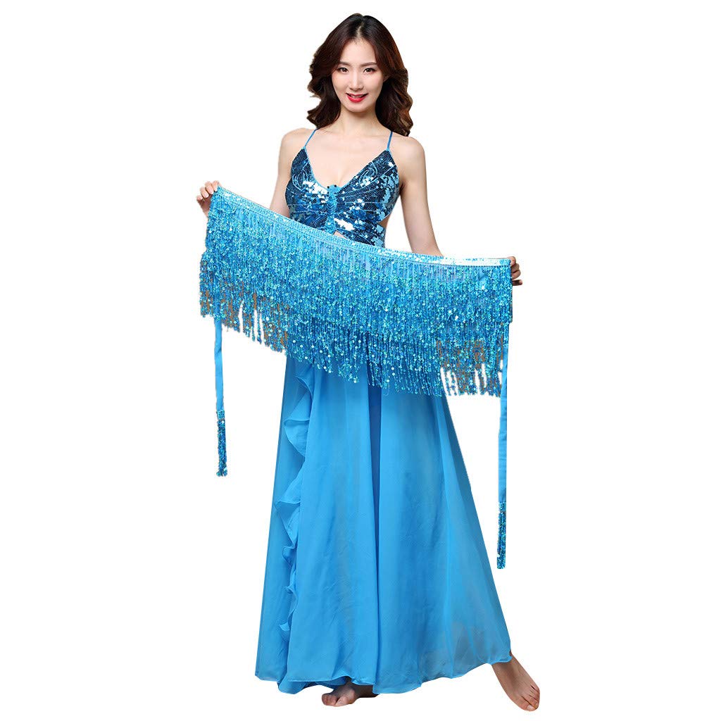 Sexy Women's Hip Scarf with Tassels & Sequins - Belly Dance Wrap Skirt Costume for Performances & Parties