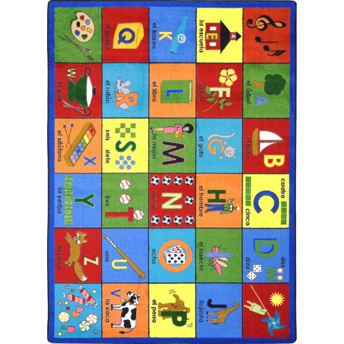 Bilingual Educational Phonics Kids Rug - 5'4