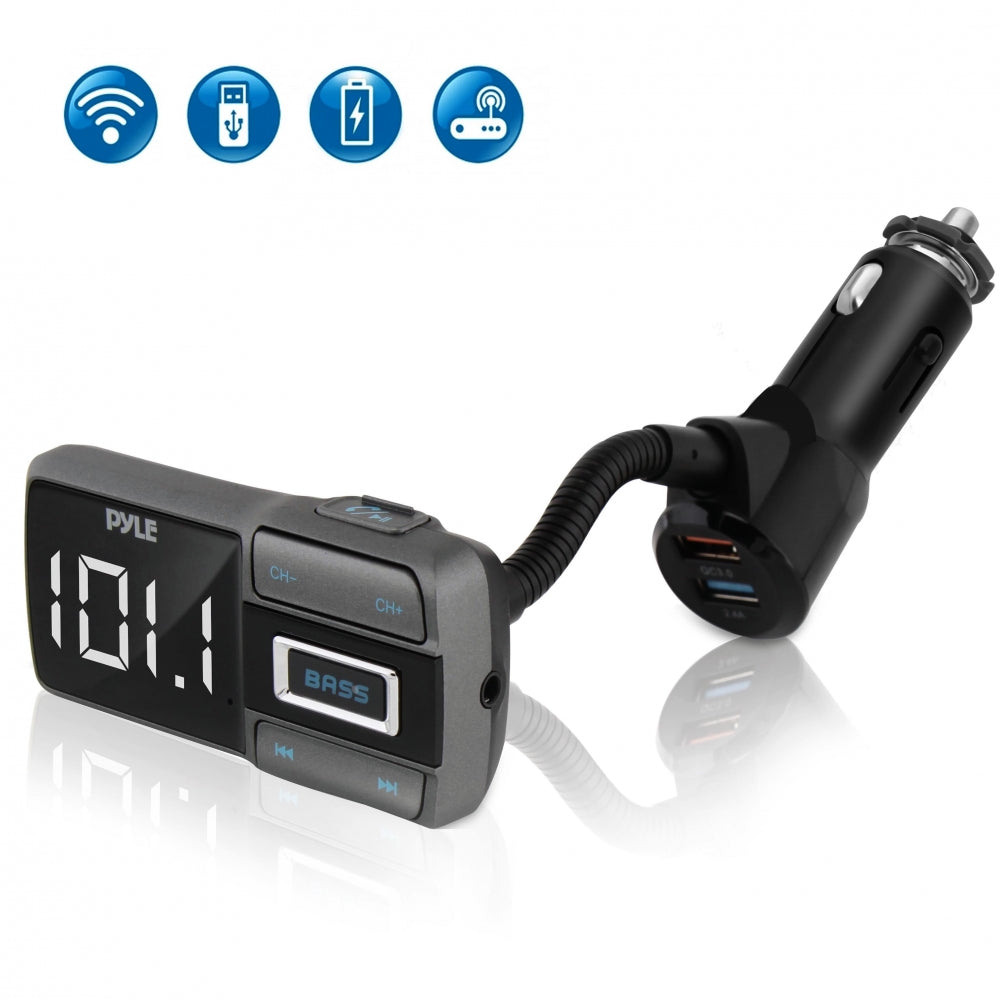 Wireless Bluetooth Car Adapter with Fast Charging 3.0 - Hands-Free Calling & Music Streaming for iPhone & Android - Perfect for Commuting, Road Trips & Daily Driving