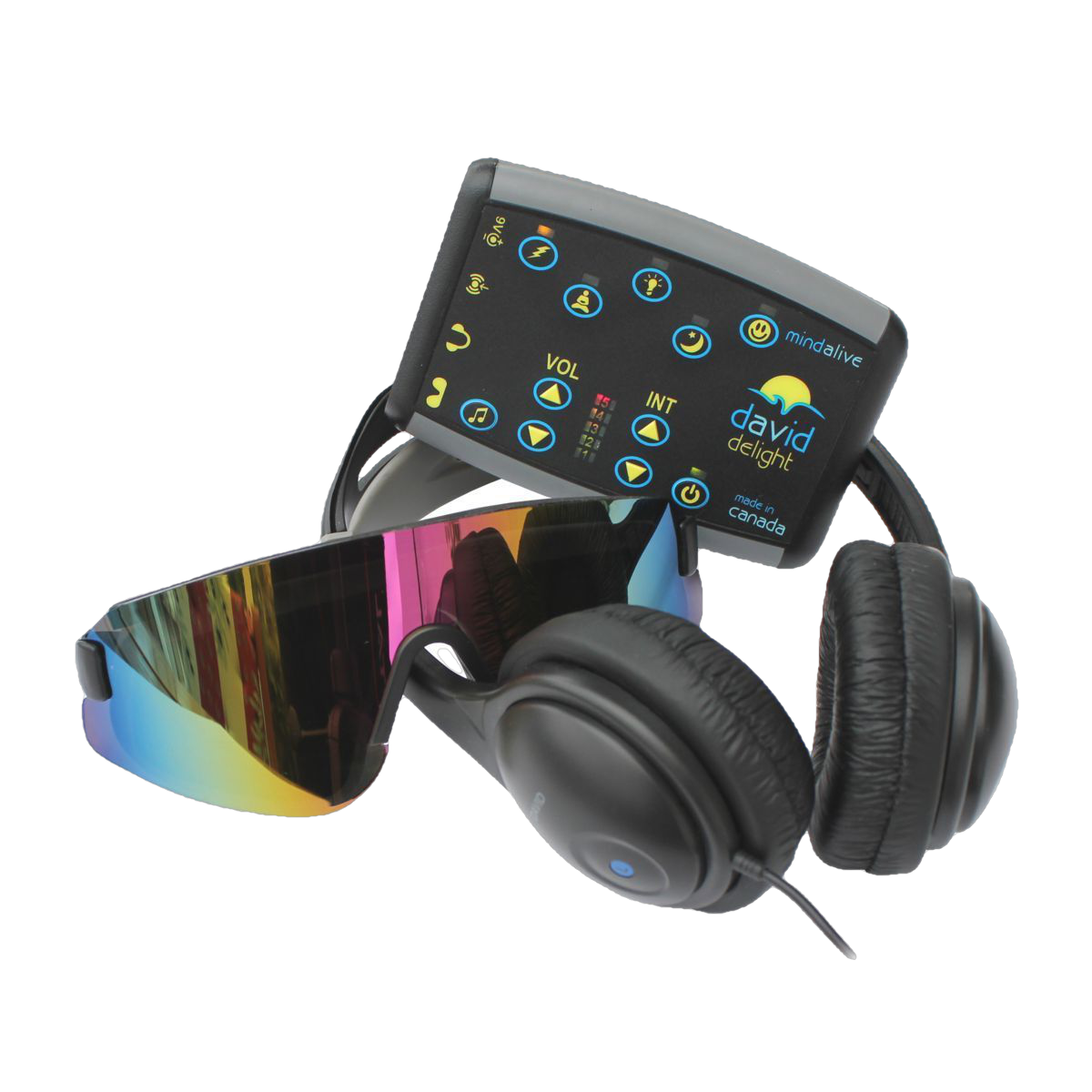 Mind Alive DAVID Delight Light and Sound Therapy Machine for Relaxation, Meditation & Sleep - Portable Brainwave Entrainment Device for Stress Relief, Focus & Mental Clarity - Perfect for Home, Office & Travel Use