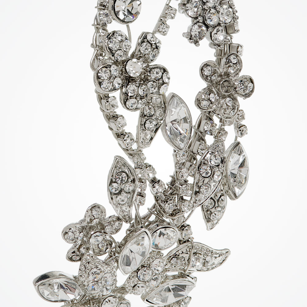 Daphne Crystal Floral Hair Vine Headpiece - Elegant Bridal Hair Accessory for Weddings, Prom, and Special Occasions