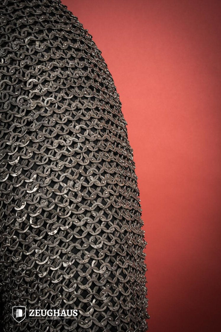 Stainless Steel Chainmail Hauberk - 9mm Flat Ring Riveted Medieval Armor for LARP, Cosplay & Historical Reenactment