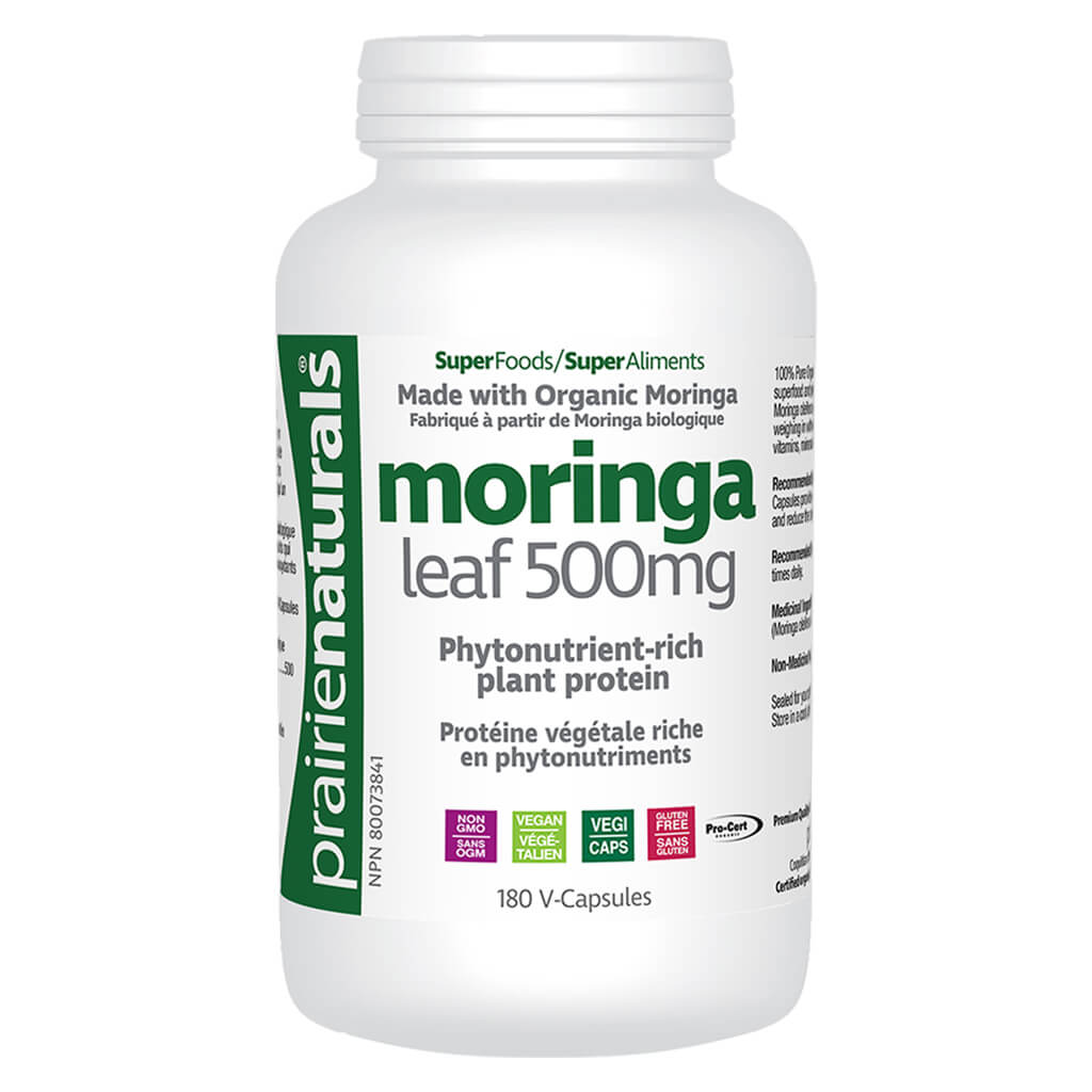 Organic Moringa Leaf Capsules 500mg - 100% Pure Natural Supplement for Energy, Immunity & Detox - Vegan, Non-GMO, Gluten-Free - Boost Vitality & Wellness Daily