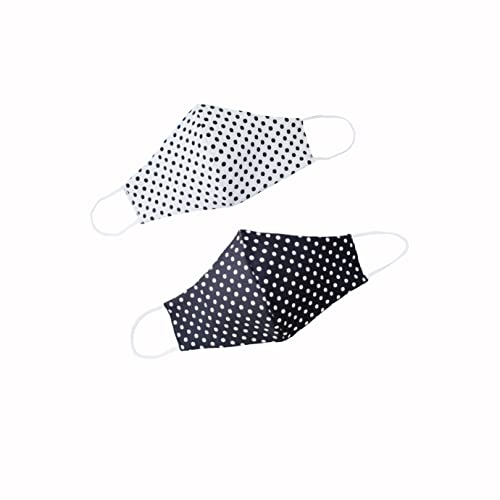 Stylish Reusable Cotton Face Mask - Adjustable for Women & Men - 2 Pcs Dot Design - Perfect for Travel & Daily Use