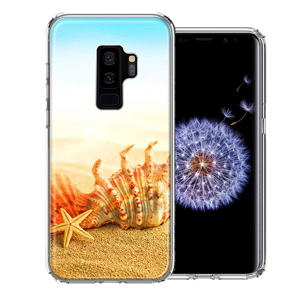 Samsung Galaxy S9 Plus Case - Beach Shell Design Double Layer Cover for Protection