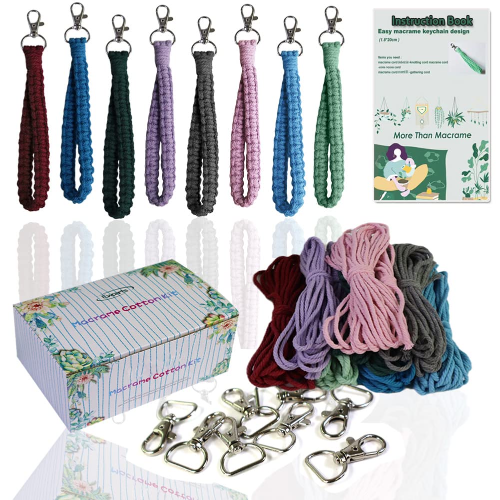 Boho Macrame Keychain Kit - DIY Craft for Adults & Kids, Home & Travel Decor