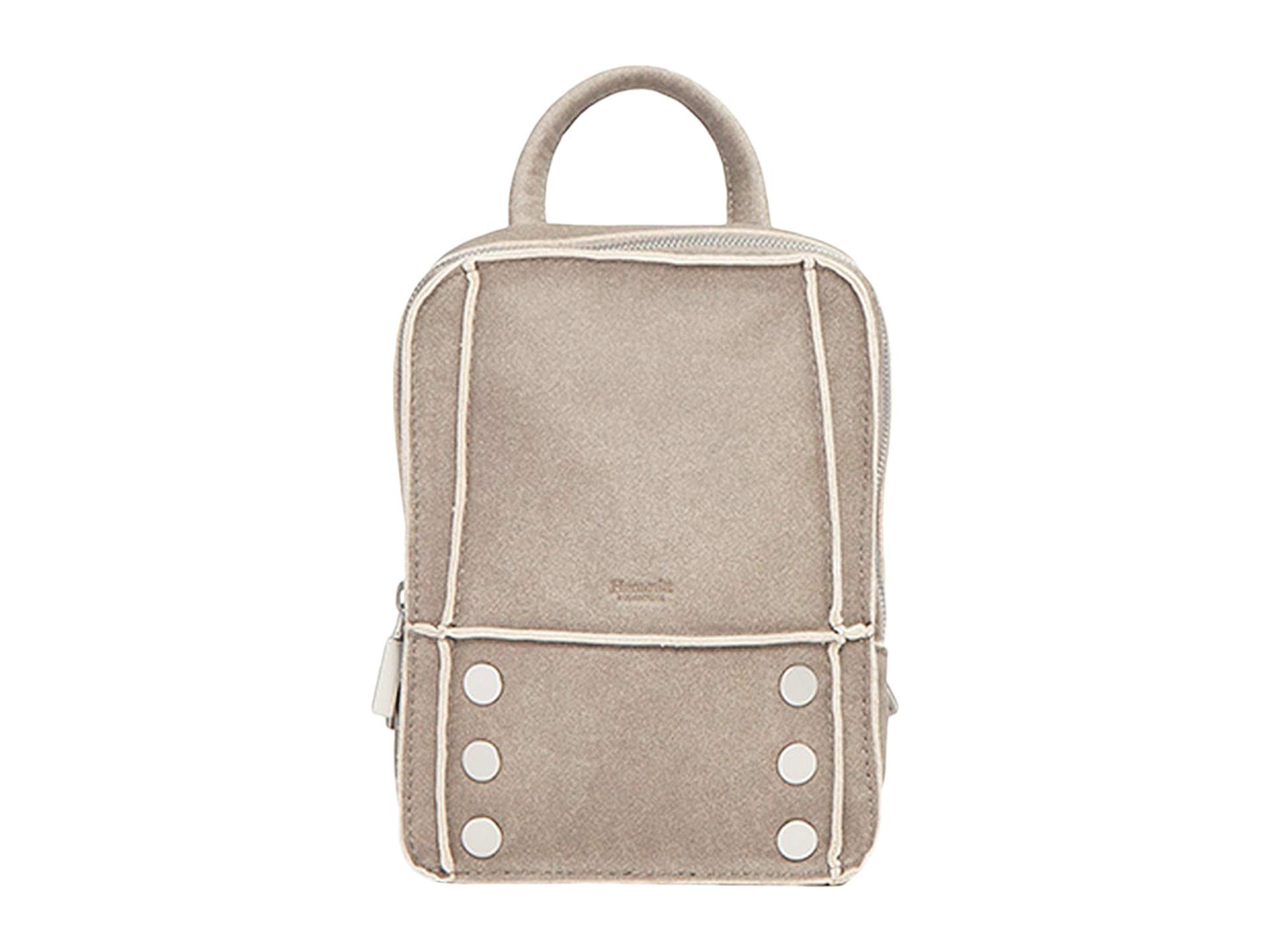 Hammitt Hunter Mini Backpack in Pewter & Brushed Silver - Stylish Small Leather Backpack for Women | Perfect for Everyday Use, Travel & Work Commute