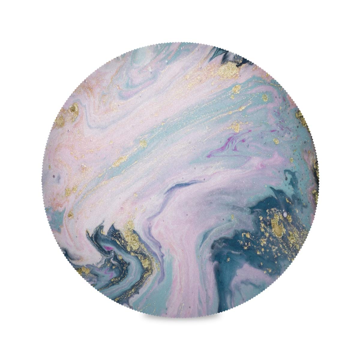 ATTX Round Placemats Set of 4 - Non-Slip Marble Design Kitchen Table Mats for Dining, Breakfast & Entertaining - Elegant Circle Placemats for Home Decor