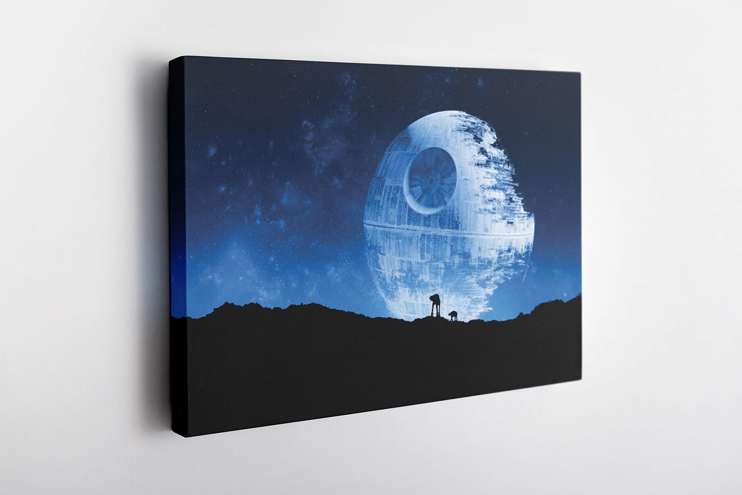 Star Wars Death Star Space Wall Art Canvas Print - 36x16 Inches Ready to Hang Home Decor, Perfect for Living Room, Bedroom & Office