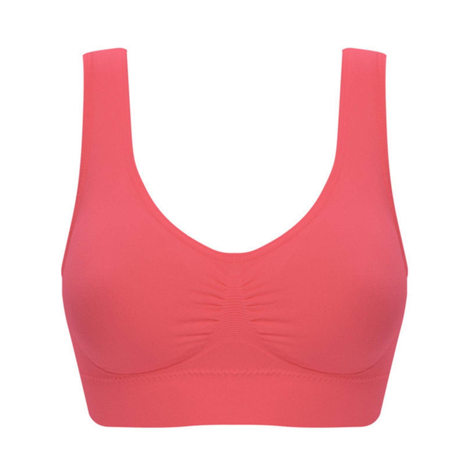 2PCS Women's Comfortable Breathable Sports Bras - Yoga Workout Fitness Shaping Underwear Set, Couples Matching, Watermelon Red - Perfect for Gym, Running & Daily Wear