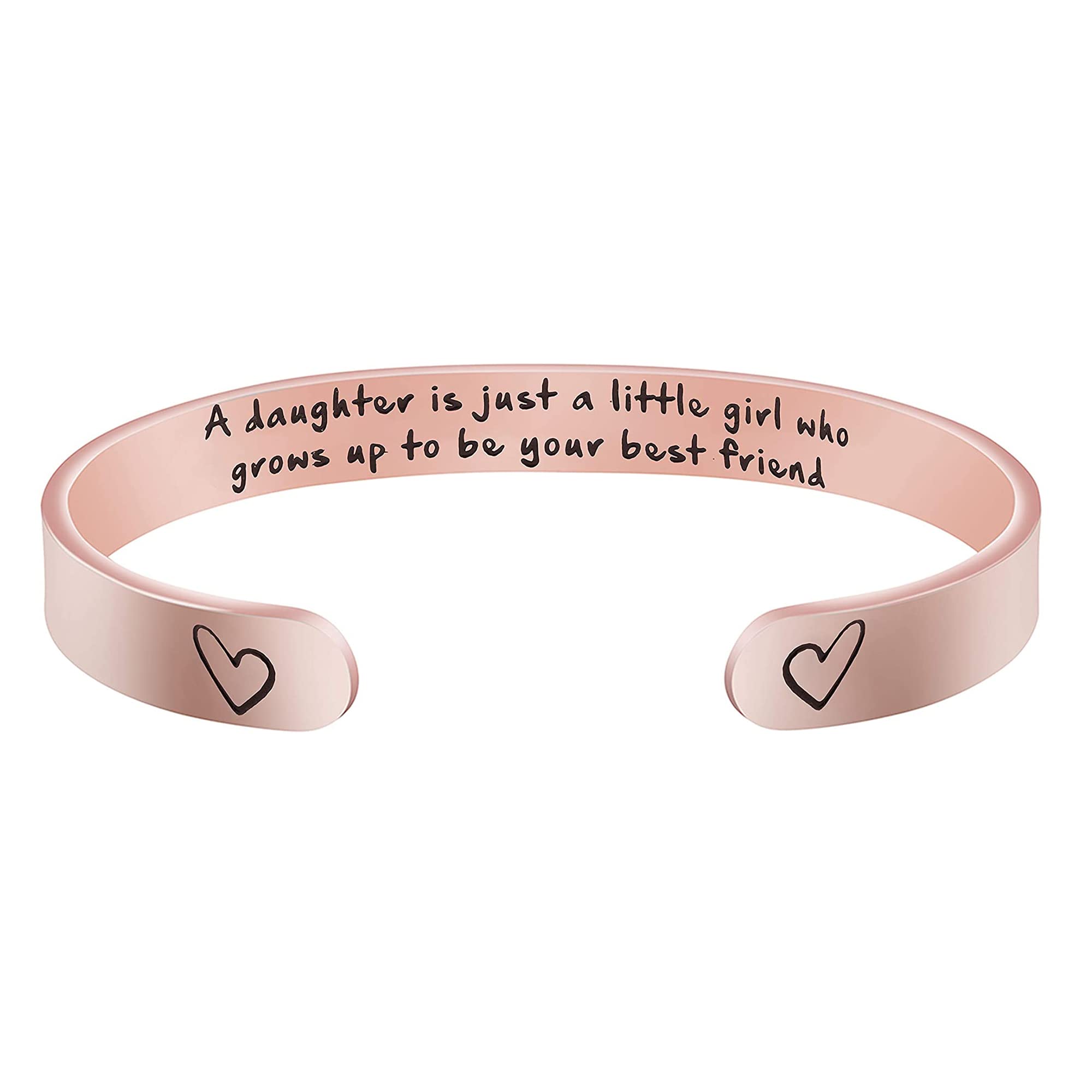 JoycuFF Women's Stainless Steel Cuff Bracelet - Meaningful Christmas, Birthday & Thanksgiving Gift for Mom - Elegant Bangle for Mother's Day, Anniversary & Special Occasions