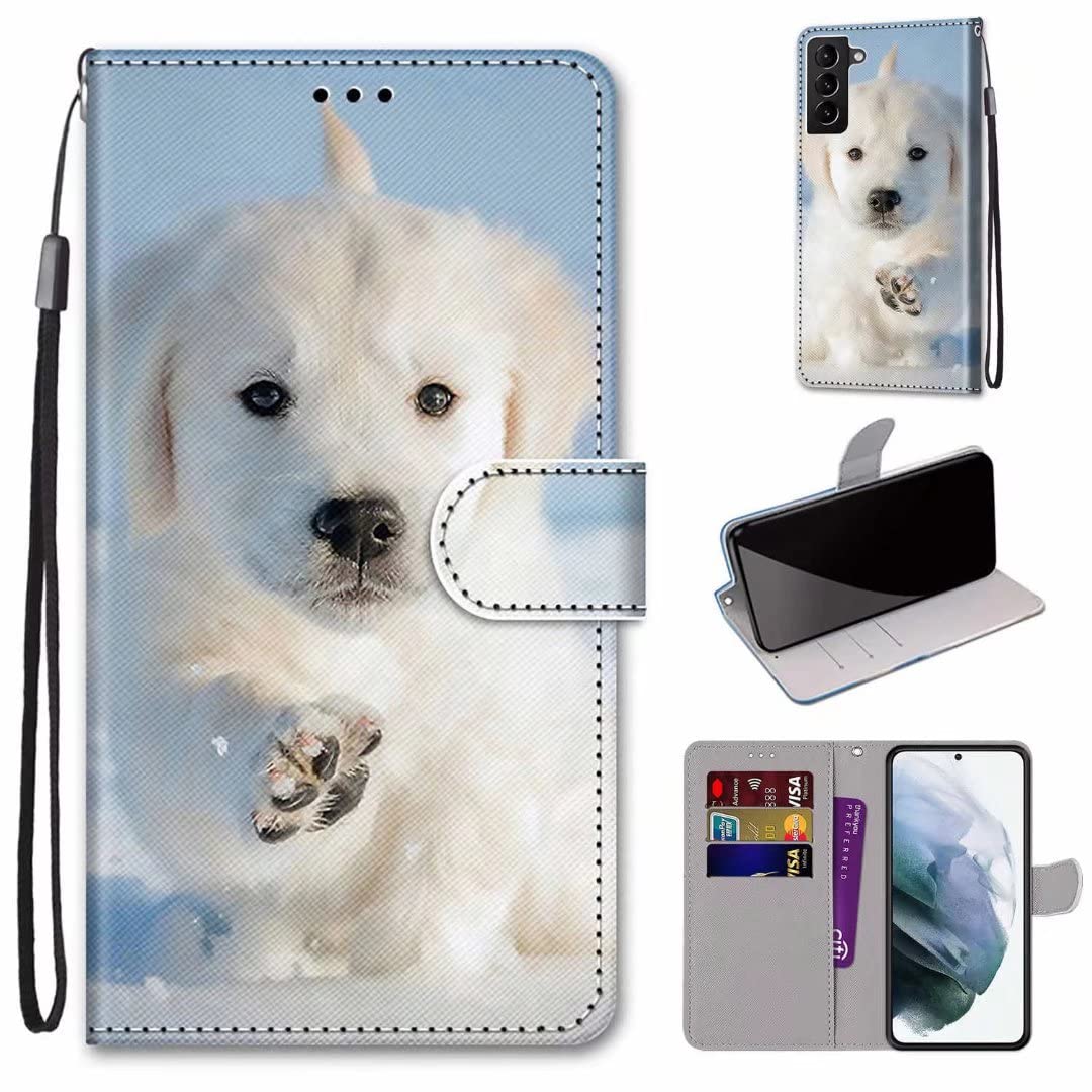 Premium ZXL Leather Wallet Case for Samsung Galaxy S22 - RFID Blocking Flip Cover with Card Slots, Wrist Strap & Kickstand | Stylish PU Printed Design for Women & Girls | Perfect for Daily Use, Travel & Hands-Free Convenience