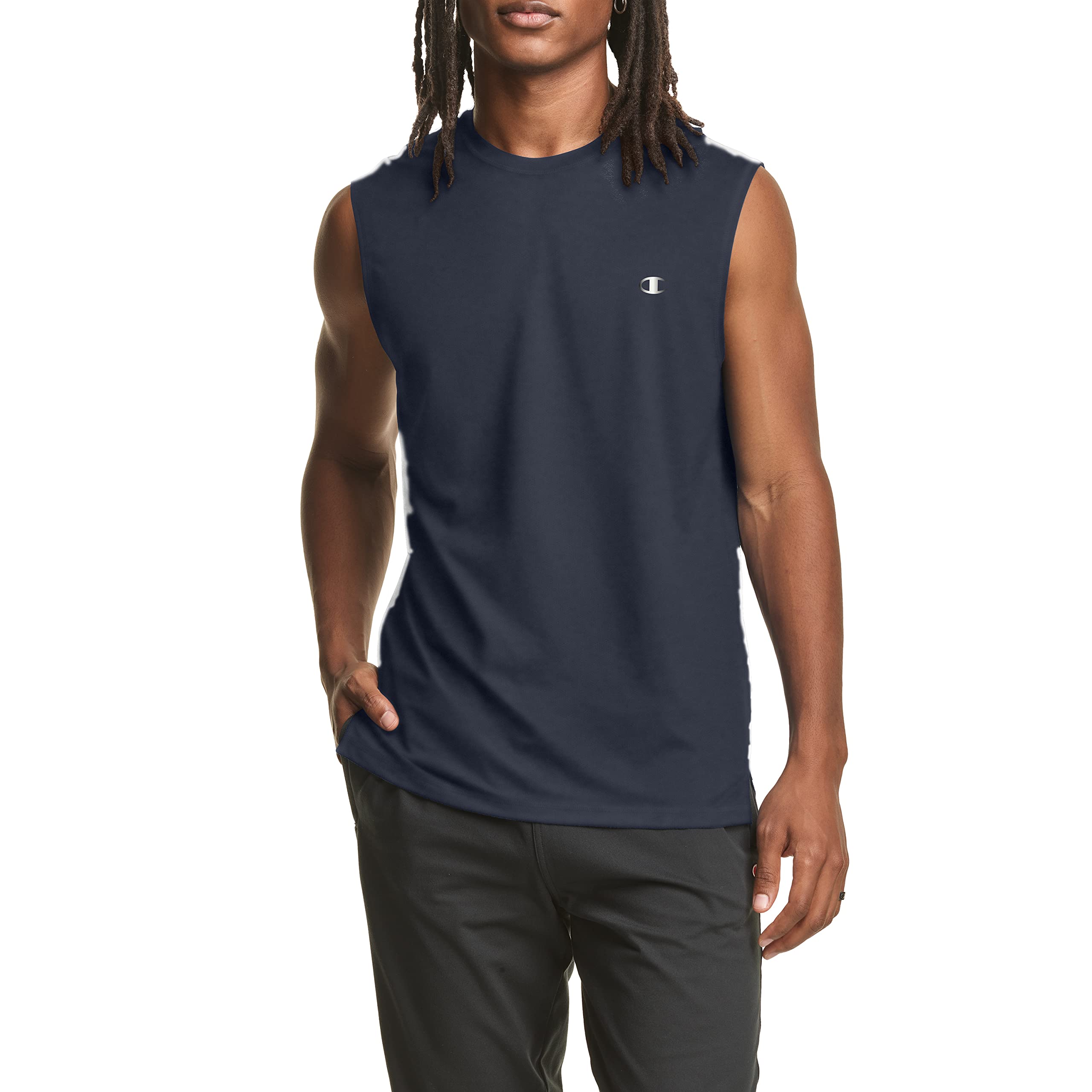 Champion Men's Double Dry Performance Muscle Tee - Moisture Wicking Workout Shirt for Gym & Running