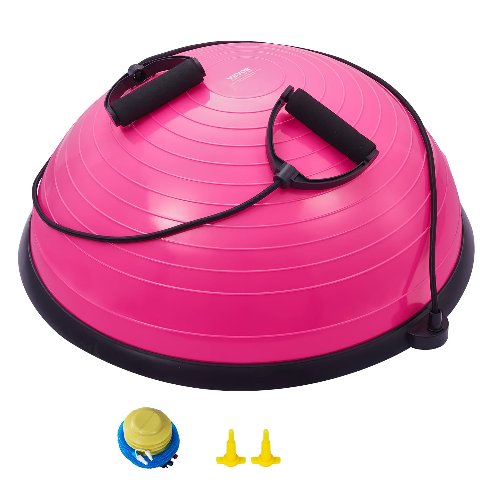 VEVOR Half Exercise Ball Trainer - 660 lbs Capacity Stability Ball for Yoga, Balance & Strength Training | Includes Resistance Bands & Pump | Perfect for Home Gym, Full Body Workouts & Core Exercises | Great for Pilates, Physical Therapy & Fitness Enthusiasts