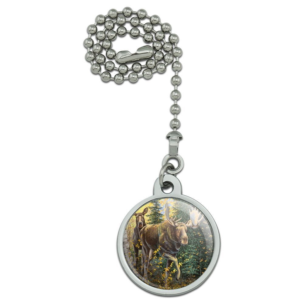 GRAPHICS & MORE Moose in The Woods Ceiling Fan Pull Chain - Decorative Light Switch Pull for Cabin, Lodge & Rustic Home Decor