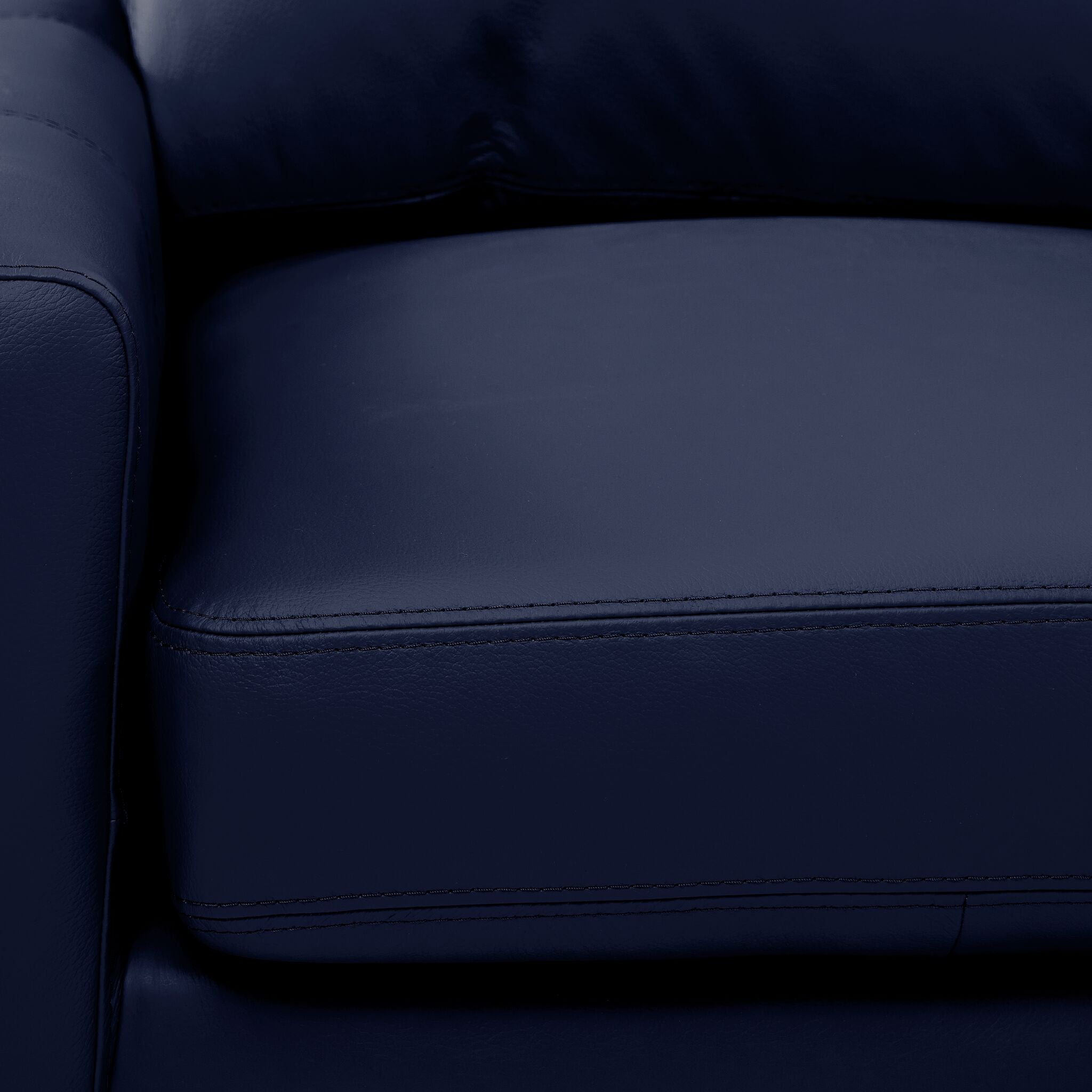 Premium Chito Leather 2-Piece Sectional Sofa with Right-Facing Chaise Lounge in Navy Blue - Perfect for Living Room, Family Room & Home Theater Comfort