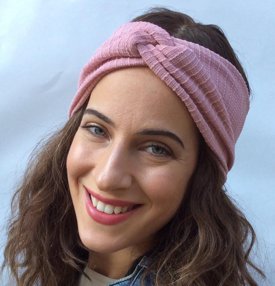 Nude Pink Turban Twist Headband for Makeup Application | Soft Stretchy Hair Wrap for Beauty & Skincare Routine | Perfect for Salon, Spa, or Home Use