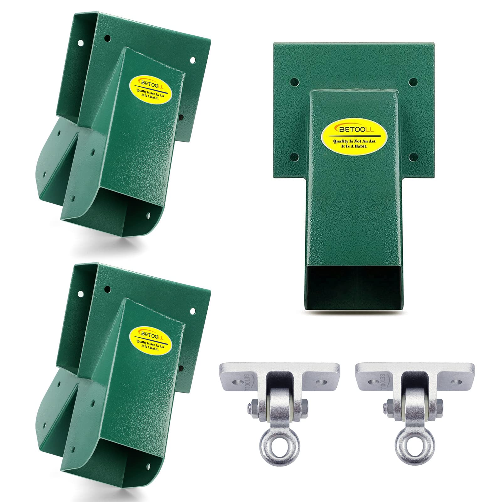 BETOOLL Heavy Duty Swing Set Brackets Kit (1 Set) - Includes Middle Bracket & Silver Swing Hangers for Outdoor Playsets - Perfect for Backyard Swing Sets, Playground Equipment, and DIY Swing Installations