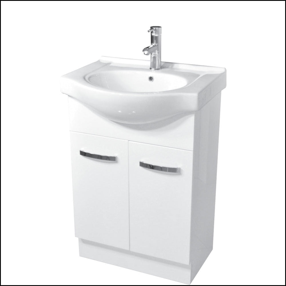 Fienza Antonio 60EKW 600mm White Bathroom Vanity Unit with Sink - Modern Space-Saving Design for Small Bathrooms & Powder Rooms