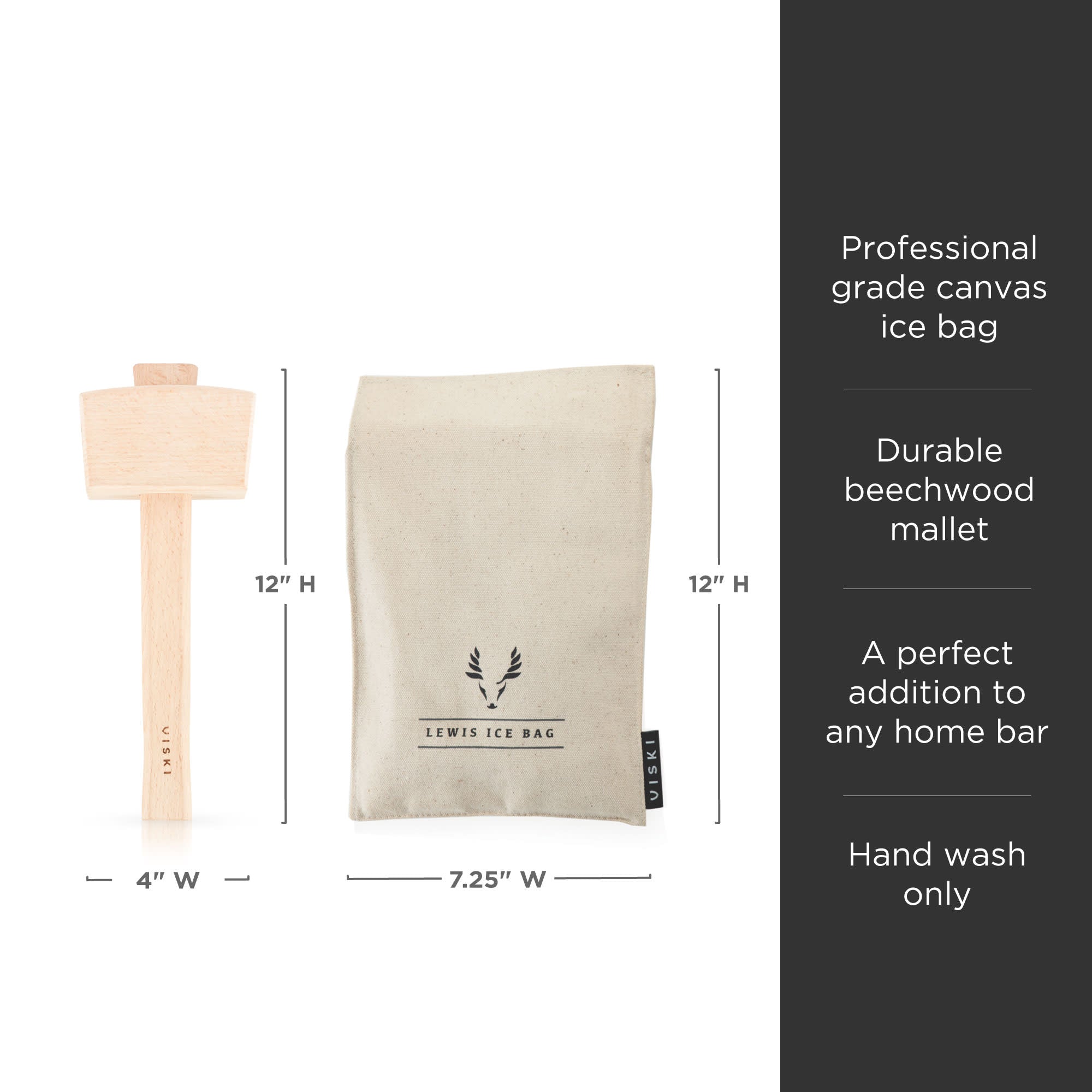 Professional Lewis Ice Bag and Mallet Set - Durable Ice Pack for Injuries, Sports Recovery & Pain Relief - Perfect for Athletes, First Aid Kits & Home Use