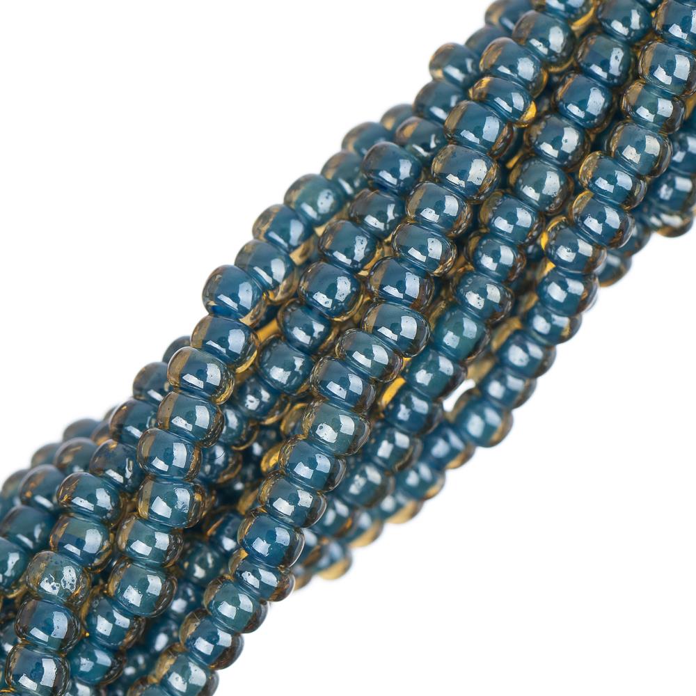 Czech Seed Beads 11/0 Size - #01020 Color Lined Light Blue (6 Strand Hank) - Perfect for Jewelry Making, Beading Crafts & DIY Projects