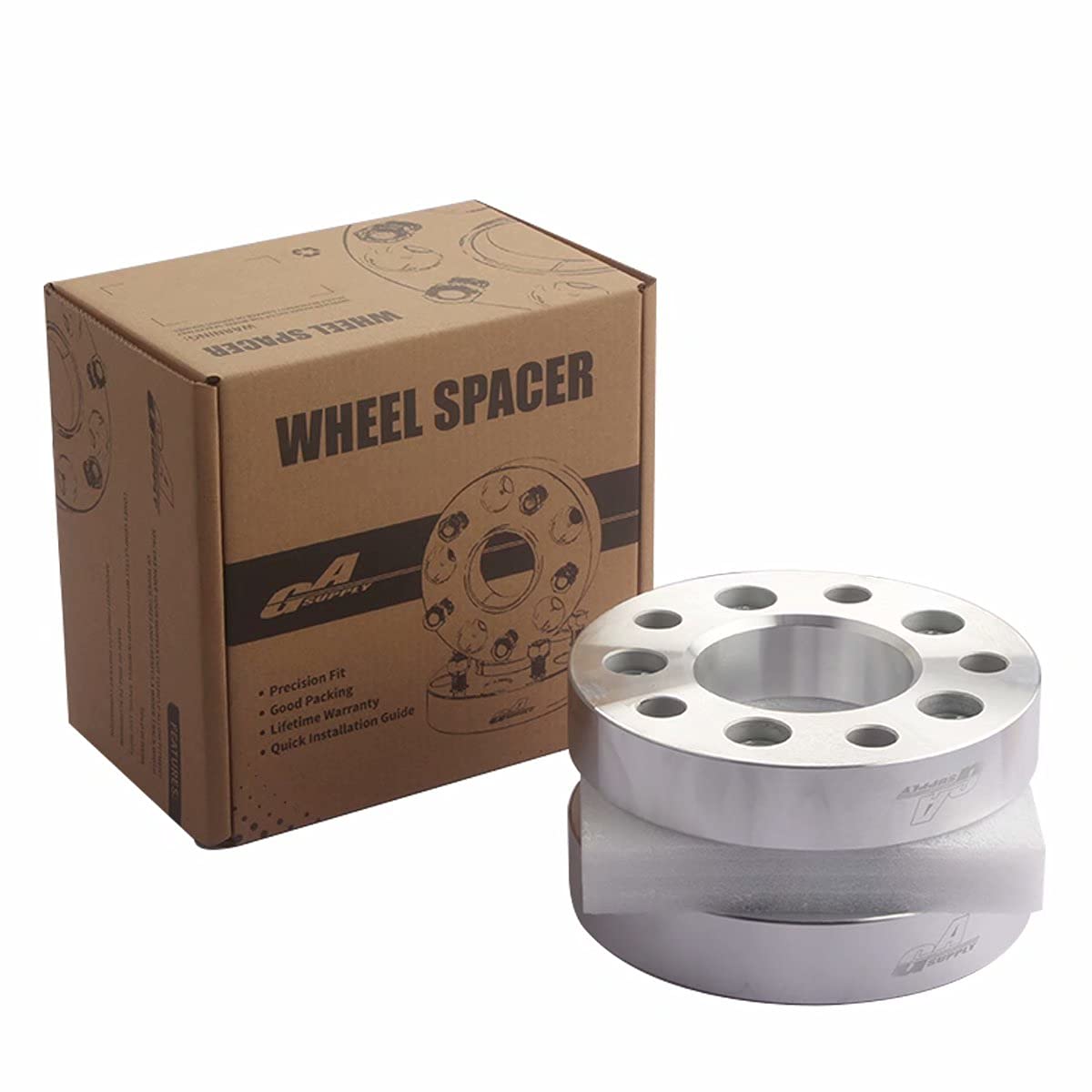 GAsupply 5x4.75 to 5x4.5 Wheel Adapters - 1 Inch (25mm) 5x120.65 to 5x114.3 Wheel Spacers - 74mm Hub Bore with 12x1.5 Studs - 2 Pack - Perfect for Custom Wheels & Off-Road Vehicles