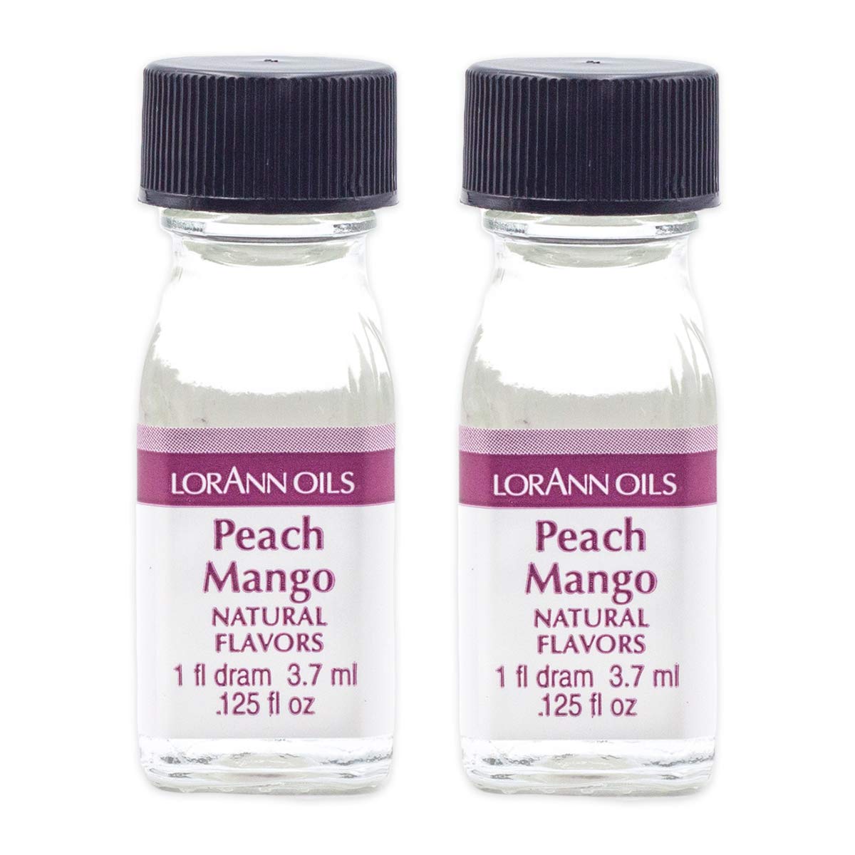 LorAnn Oils Super Strength Peach Mango Flavoring - 4X Stronger Than Extracts for Candy Making, Baking & Hard Candy - Natural & Bold Flavor Oils (Pack of 2, 0.125 fl oz) - Perfect for DIY Treats, Desserts & Homemade Candies