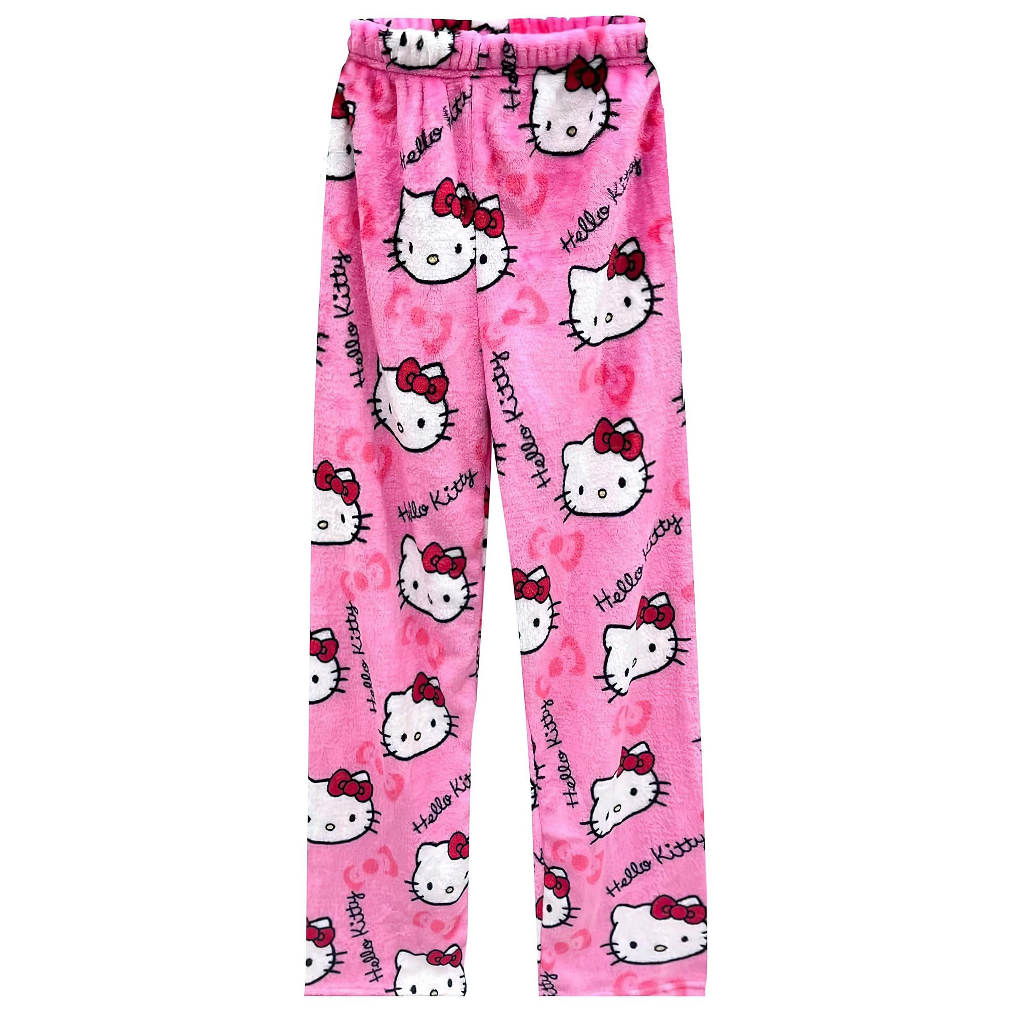 Women's Anime Cat Pajama Pants - Fluffy Flannel Sleepwear for Christmas & Lounge