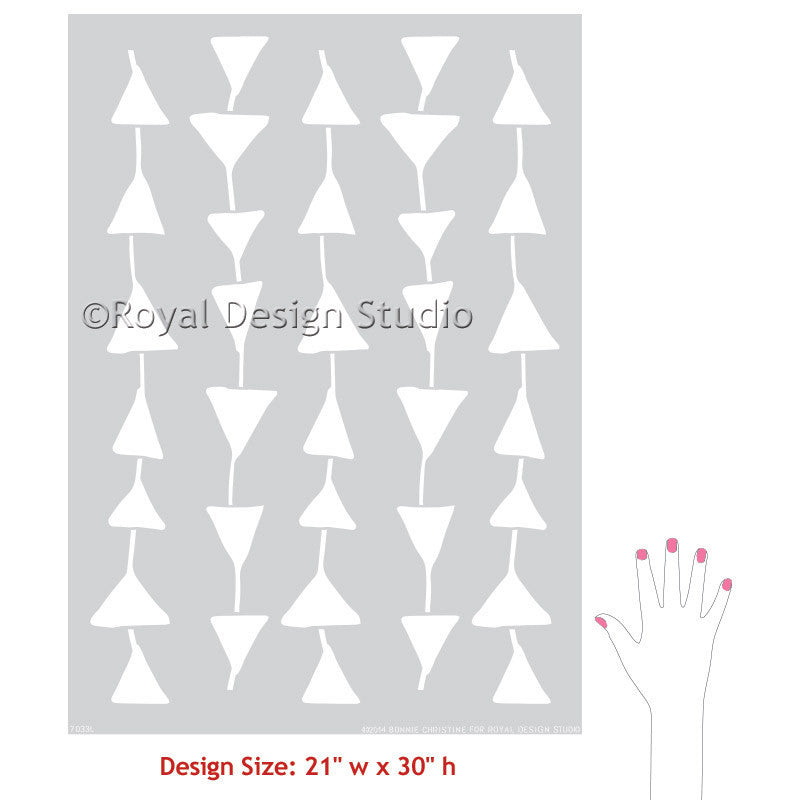 Triangulations Wall Stencil - Geometric Triangle Pattern Painting Template for DIY Home Decor | Perfect for Accent Walls, Bedrooms & Living Rooms