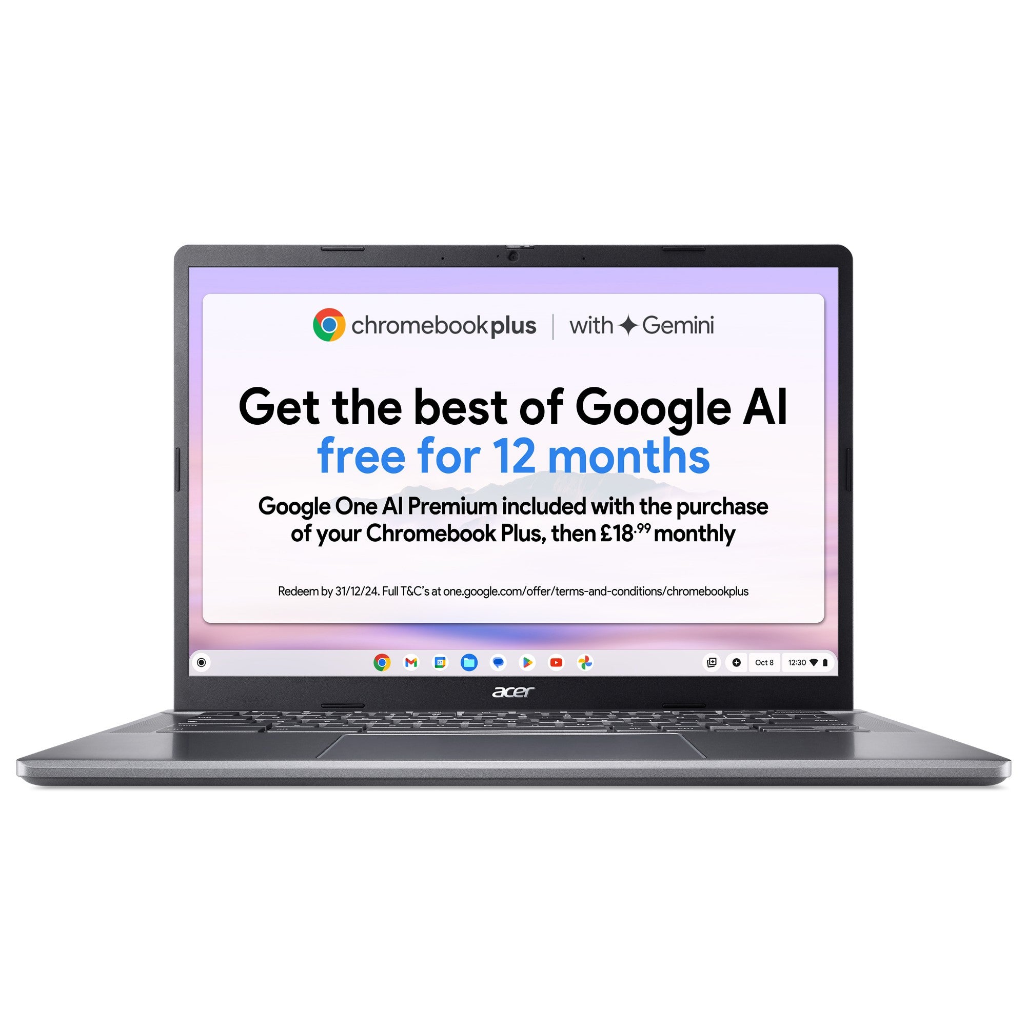 Acer Chromebook Plus 514 CB514-3H Laptop - AMD Ryzen 5 7520C, 8GB RAM, 256GB SSD, 14