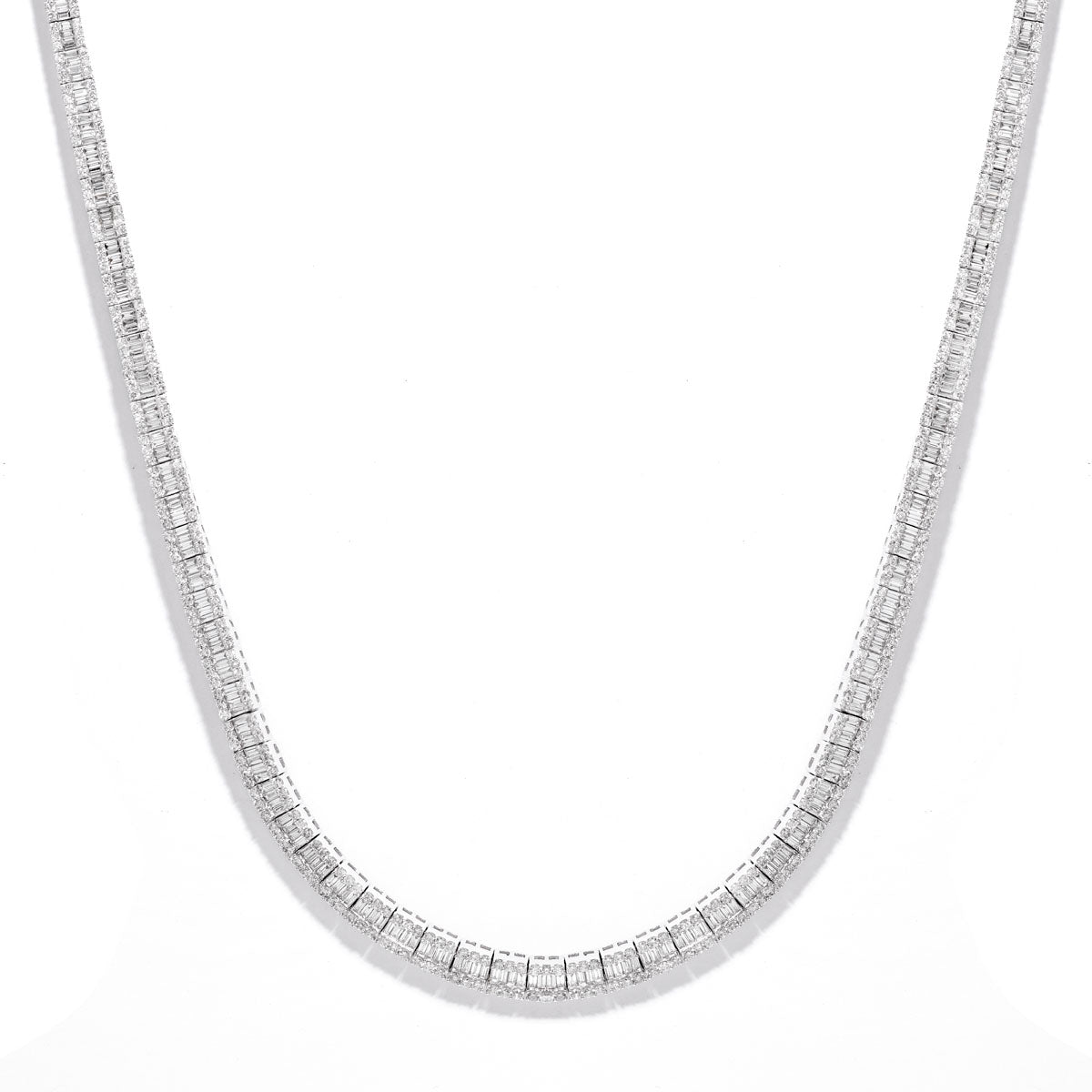Elegant Baguette Tennis Necklace for Women - Dainty Diamond-Cut Tennis Bracelet for Everyday Wear, Date Night & Special Occasions