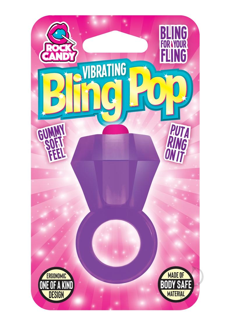 Bling Pop Vibrating Cock Ring - Purple Pleasure Ring for Enhanced Sensation | Perfect for Couples & Solo Play | Waterproof & Rechargeable Adult Toy