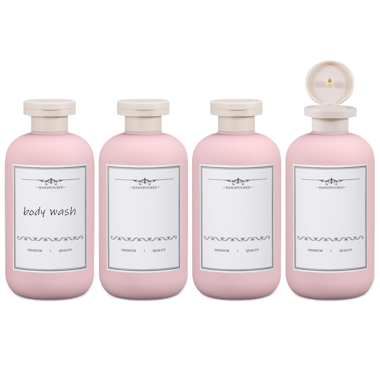 10oz 4-Pack Refillable Travel Shampoo & Conditioner Bottles - Leak-Proof Squeeze Bottles with Flip Cap for Toiletries | TSA Approved Empty Plastic Containers for Shower Gel, Lotion & Cosmetics | Perfect for Air Travel, Gym & Vacation