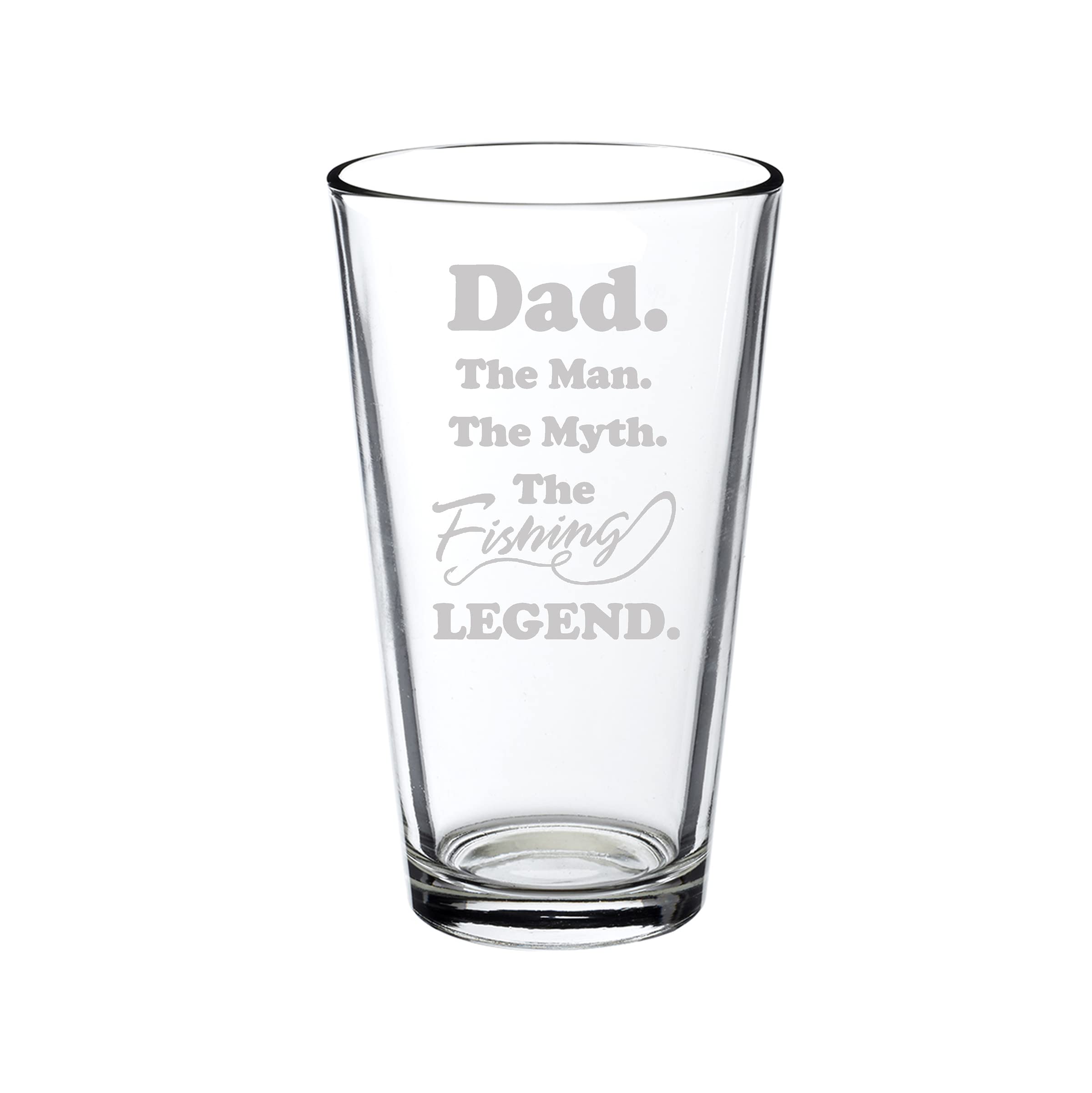 Personalized Laser Engraved Fishing Pint Glass for Dad - Beer Mug Gift for Fishing Enthusiasts - Perfect for Father's Day, Birthday & Outdoor Camping