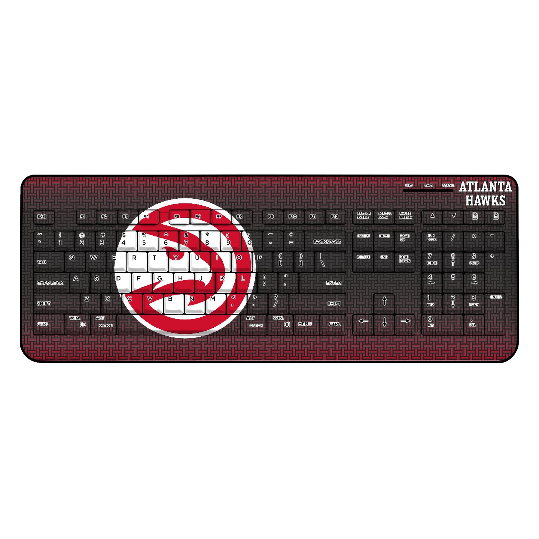 Atlanta Hawks NBA Wireless USB Keyboard - Ergonomic Design for Gaming & Office Use - Perfect for Hawks Fans & PC Users